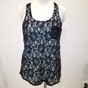 Collective Concepts black lace racerback tank